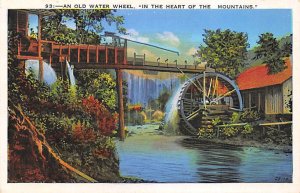 An Old Water Wheel In The Heart of Mountains View Postcard Backing 