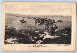 Postcard Hussar Attack (Wilhelm and Coburg Regiments) Road to Wizakno c1910