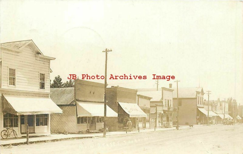 WI, Thorp, Wisconsin, RPPC, Main Street, Business Section, 1913 PM, Photo