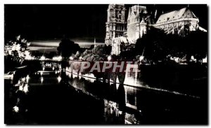 Old Postcard Paris Notre Dame Illuminee