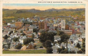 H16/ Clarksburg West Virginia Postcard 1934 Birdseye View Homes Buildings