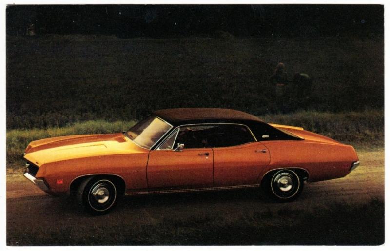 Ford Torino Brougham Four-Door Hardtop 1970 Car Dealer Postcard