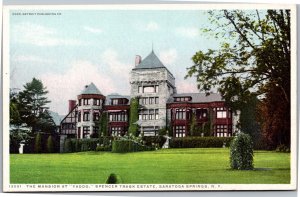 Postcard NY Saratoga Springs The Mansion at Yaddo Spencer Trask Estate