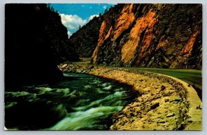 Big Thompson River & US 34 Postcard - Estes Park Colorado - 1966