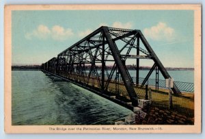 Moncton New Brunswick Canada Postcard The Bridge Over The Petitcodiac River 1939