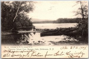 1905 Holderness NH-New Hampshire, Chocorua Island Cove, Asquam Lake, Postcard