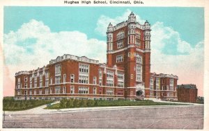 Vintage Postcard Hughes High School Campus Building Cincinnati Ohio OH Kraemer