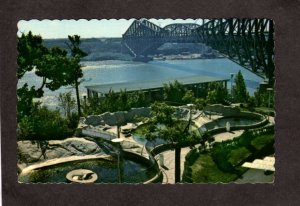 PQ QC Aquarium & Bridge of Quebec City Canada Carte Postale Postcard