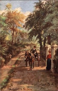 Vintage Tuck Oilette PC Essex Lanes Horse and Carriage a/s HARRY PAYNE