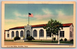 McAllen Texas~United States Post Office Bldg Exterior View~Vintage Postcard