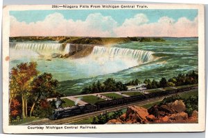 Postcard NY Niagara Falls from Michigan Central Train
