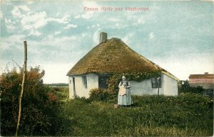c1910 Vintage Postcard; Denmark, Ensom Hytte paa Vestkysten, Lonely Cottage