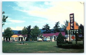 1950s ASHEVILLE NC BUENA VISTA MOTEL 1080 HENDERSONVILLE RD  POSTCARD P3106