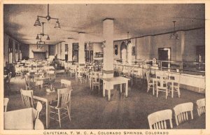 Colorado Springs Colorado cafeteria interior Y. W. C. A. antique pc BB30