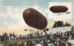 J45/ Des Moines Iowa Postcard c1910 Knabenshue Air Ship Blimp State Fair 244