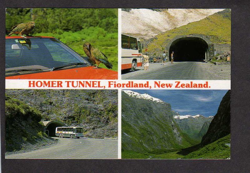 NZ Homer Tunnel Fiordland New Zealand Postcard Bus Cleddau Valley