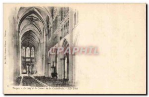 Troyes Old Postcard nave and choir of the cathedral