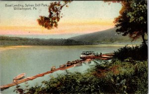 Williamsport PA-Pennsylvania Boat Landing Sylvan Dell Park Boat Vintage Postcard 