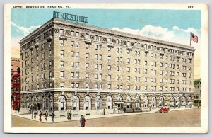1926 Hotel Berkshire Reading Pennsylvania Street View & Building Posted Postcard