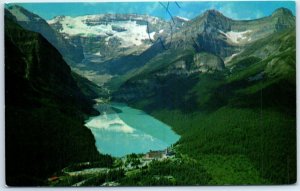 M-87978 Spectacular aerial view of Lake Louise & the Victoria Glacier Canada