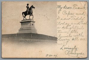Postcard Gettysburg PA c1904 Major General Winfield Scott Hancock Statue