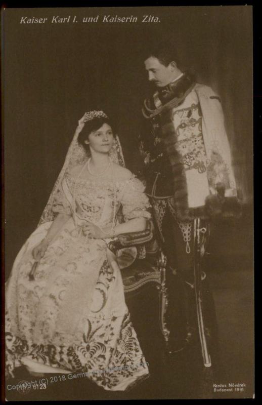 Austria WWI Kaiser Karl I  and Empress Zita RPPC 91423