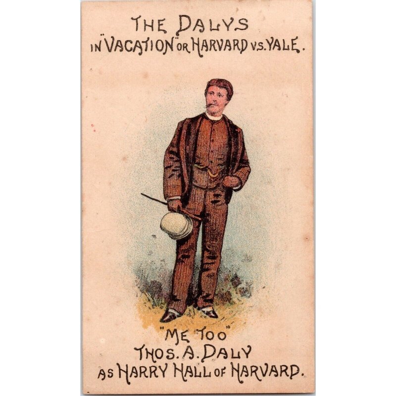 The DALYS in Vacation Theatrical Play - Thomas Daly 1880s Victorian Trade Card