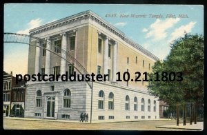 h449 - FLINT Michigan Postcard 1910s New Masonic Temple