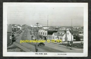 h3166-VAL D'OR Quebec 1940s Stores Signs Cars Street Traffic Real Photo ...