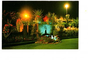 Rose Garden, Frog Fountain, Night, Butchart Gardens, Victoria, British Columbia