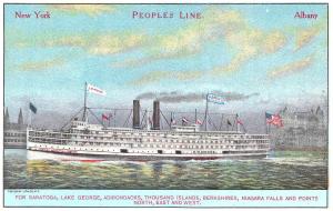 New York Peoples Line Albany C. W. Morse Hudson River Navigation Co. Postcard