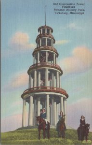 Postcard Old Observation Tower Vicksburg Ntl Military Park Mississippi MS