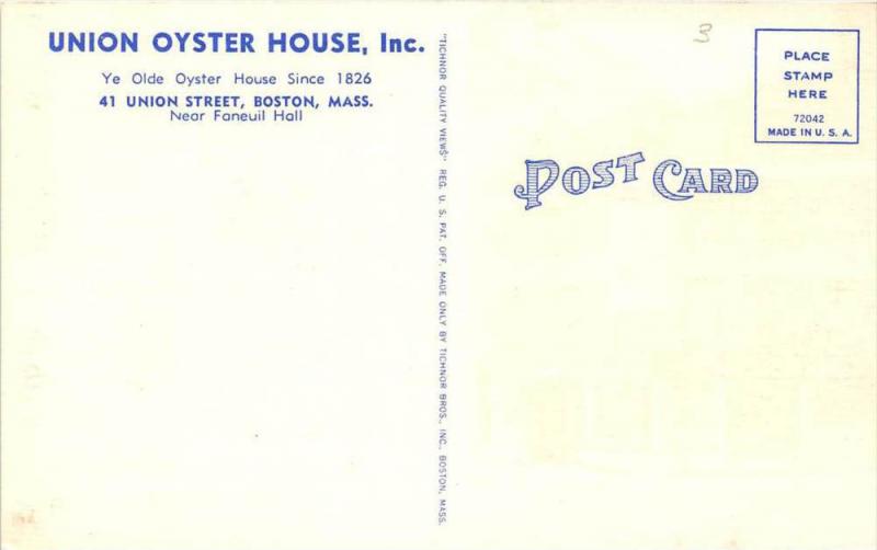 massachusetts  Boston    Union Oyster House Restaurant