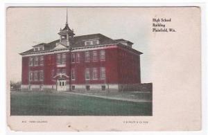 High School Plainfield Wisconsin 1911 handcolored postcard