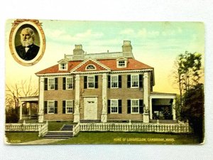 Home of Longfellow Front View Cambridge MA Massachusetts Vintage Postcard