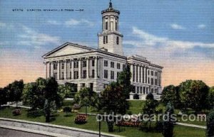 Nashville Tennessee, USA United States State Capital Building 1937 light corn...