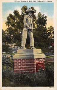 Cowboy Statue on Boot Hill Dodge City, Kansas USA Unused 