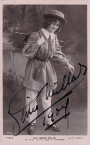 Miss Gertie Millar in The Girls Of Gottenberg Hand Signed Photo Postcard