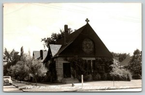 Warrensburg Missouri~Christ Episcopal Church~1930s Car~1953 RPPC