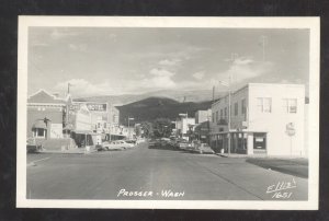 RPPC PROSSER WASHINGTON DOWNTOWN STREET SCENE ELLIS REAL PHOTO POSTCARD