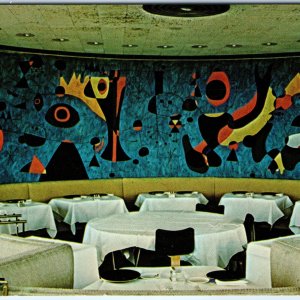 c1950s Cincinnati, OH Mural Joan Miro Gourmet Restaurant Hilton Hotel Coma A231