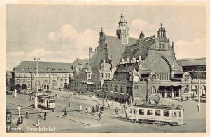 ESSEN Germany~HAUPTBAHNHOF-Elevated view-railroad station~PHOTO POSTCARD