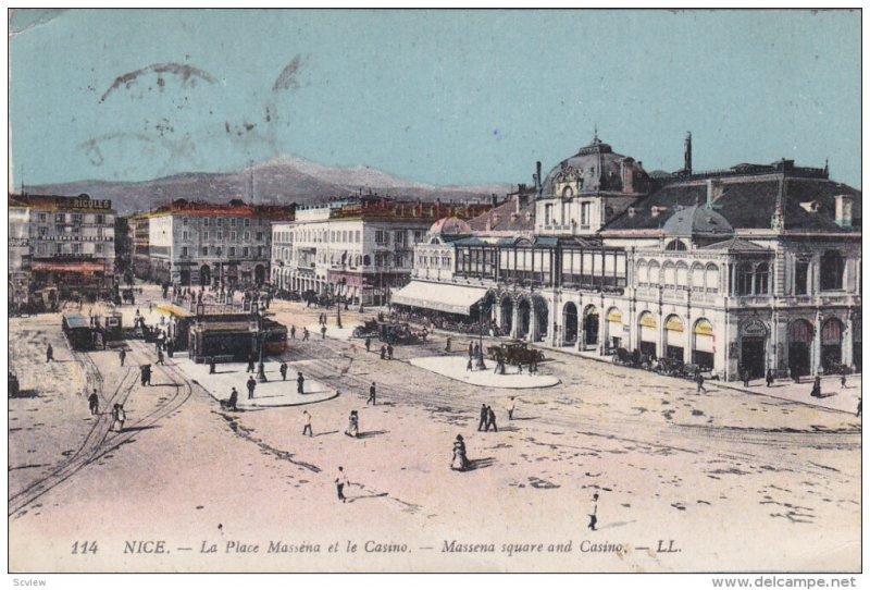 NICE, Alpes Maritimes, France, PU-1919; Massena Square and Casino