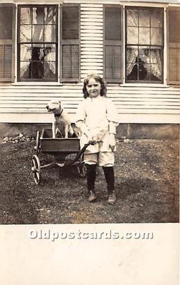 People With Dogs Real Photo Postcard Unused