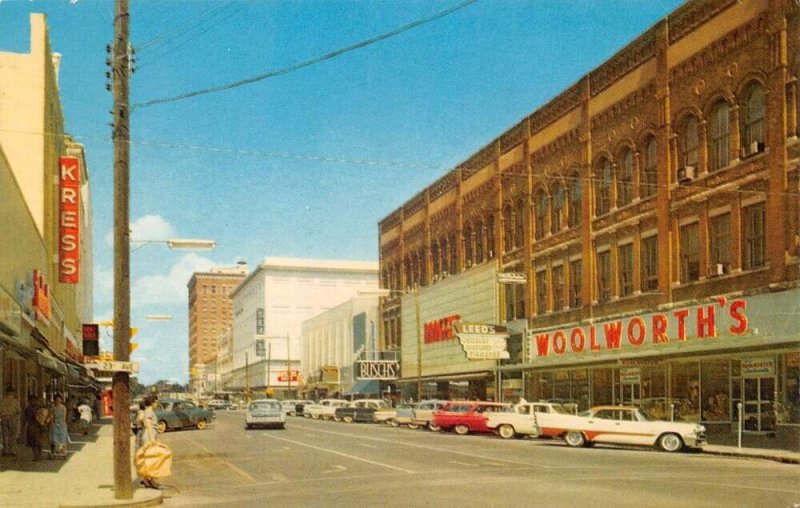 Meridian Mississippi Woolworths Dept Store Business District Postcard AA106668
