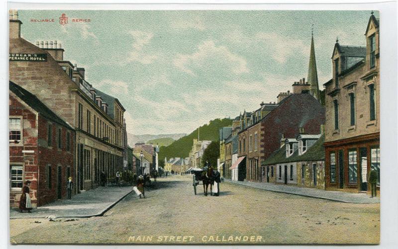 Main Street Callander Scotland UK 1910c postcard