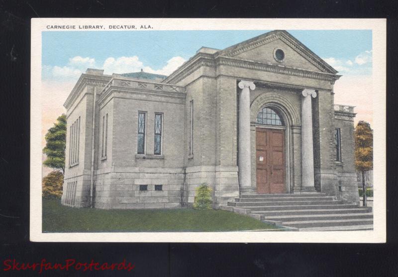 DECATUR ALABAMA CARNEGIE LIBRARY ANTIQUE VINTAGE POSTCARD