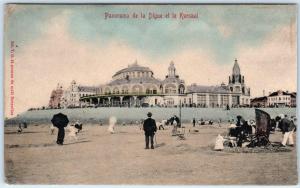 OSTEND, BELGIUM  Handcolored  DIGUE et le KURSAAL  ca 1900s  Postcard