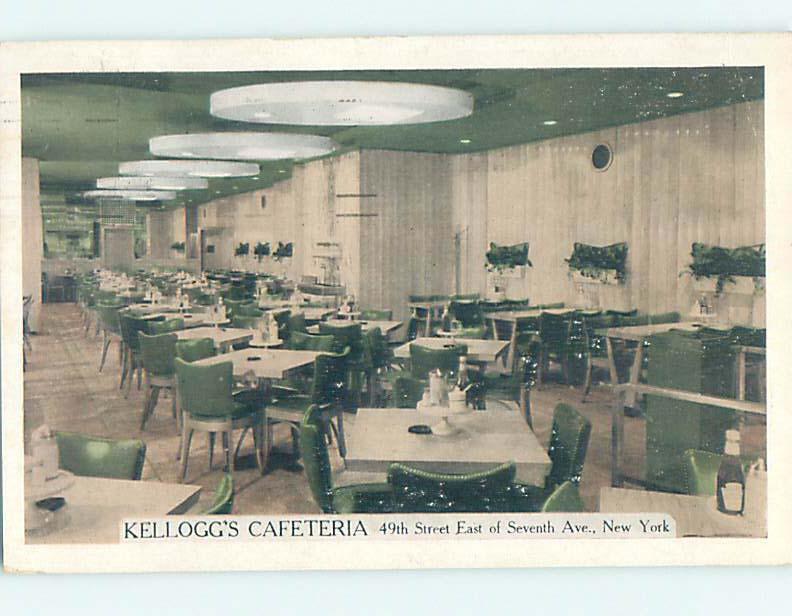 1950's KELLOGG'S CAFETERIA RESTAURANT New York City NY hs5669