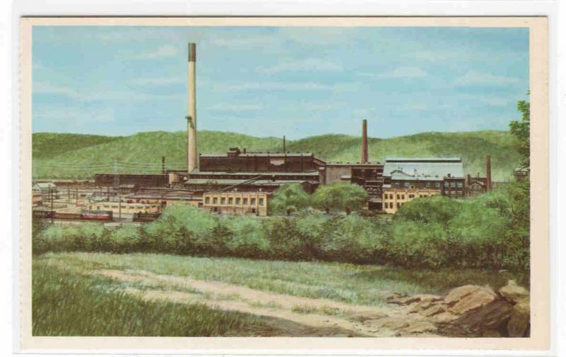 Zinc Smelter Joseph Lead Josephtown PA P&LE railroad artist Howard Fogg postcard